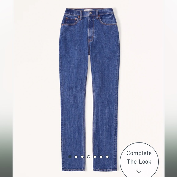 Abercrombie & Fitch Curve Love Ultra HighRise 90s Slim Straight Jean 34/18 35/20 - Picture 10 of 15